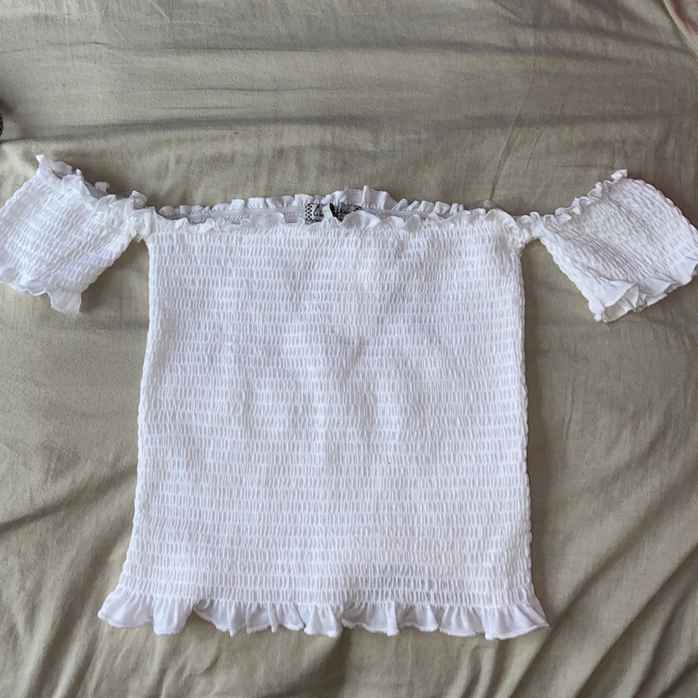 White Off The Shoulder Crop Top